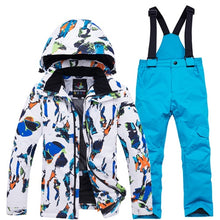 Load image into Gallery viewer, Outdoor Winter Children Ski Suit Skiing Jackets Set Girls Sports Waterproof Suit Boys Snow Thickening Warm Set Jackets + Pants