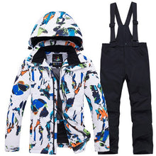 Load image into Gallery viewer, Outdoor Winter Children Ski Suit Skiing Jackets Set Girls Sports Waterproof Suit Boys Snow Thickening Warm Set Jackets + Pants