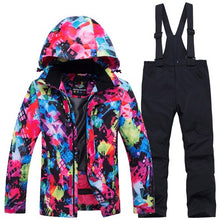Load image into Gallery viewer, Outdoor Winter Children Ski Suit Skiing Jackets Set Girls Sports Waterproof Suit Boys Snow Thickening Warm Set Jackets + Pants