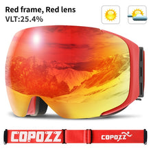 Load image into Gallery viewer, COPOZZ brand ski goggles replaceable magnetic lenses UV400 anti-fog snow ski mask skiing men women snowboard goggles GOG-2181