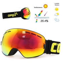 Load image into Gallery viewer, COPOZZ brand ski goggles double layers UV400 anti-fog big ski mask glasses skiing snow men women snowboard goggles GOG-201 Pro