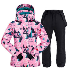 Load image into Gallery viewer, 2020 New Ski Suit Women Thick Warm Waterproof Windproof Skiing and Snowboarding Jacket Pants Set Female Snow Costumes Ski Coat