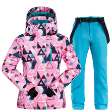 Load image into Gallery viewer, 2020 New Ski Suit Women Thick Warm Waterproof Windproof Skiing and Snowboarding Jacket Pants Set Female Snow Costumes Ski Coat