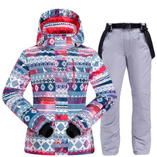 Load image into Gallery viewer, 2020 New Ski Suit Women Thick Warm Waterproof Windproof Skiing and Snowboarding Jacket Pants Set Female Snow Costumes Ski Coat