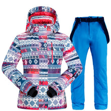 Load image into Gallery viewer, 2020 New Ski Suit Women Thick Warm Waterproof Windproof Skiing and Snowboarding Jacket Pants Set Female Snow Costumes Ski Coat