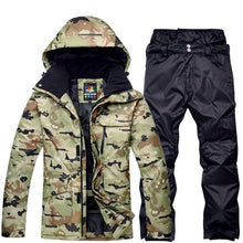 Load image into Gallery viewer, Winter Warm Camouflage Ski Suit Men Skiing Suit Sets Outdoor Snow Clothes Waterproof Windproof Adult Sports Suit