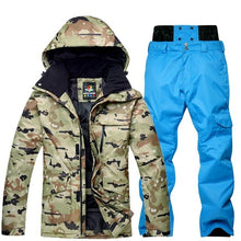 Load image into Gallery viewer, Winter Warm Camouflage Ski Suit Men Skiing Suit Sets Outdoor Snow Clothes Waterproof Windproof Adult Sports Suit