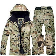 Load image into Gallery viewer, Winter Warm Camouflage Ski Suit Men Skiing Suit Sets Outdoor Snow Clothes Waterproof Windproof Adult Sports Suit