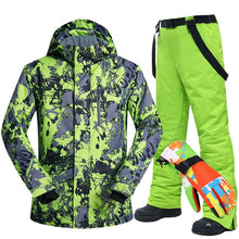 Load image into Gallery viewer, Men Ski Suit Winter Brands High Quality Windproof Waterproof Warmth Snow Jackets and Pants Men Skiing and Snowboarding Suits