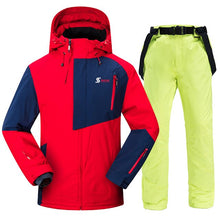 Load image into Gallery viewer, Men Ski Suit Windproof Waterproof Skiing Snowboarding Jackets and Pants Winter Outdoor Sports Ski Set Male Thick Warm Ski Suits