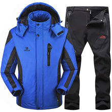 Load image into Gallery viewer, Ski Suit Men Snowboard Fleece Jacket+Pants Thicken Warm Waterproof Windproof Skiing And Snowboarding Sets Winter Snow Suits Male
