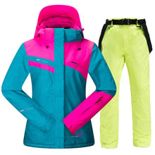 Load image into Gallery viewer, Ski Suit for Women Skiing Snowboarding Jackets and Pants Windproof Waterproof Ski Suits Female Winter Sports Thick Warm Ski Set