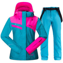 Load image into Gallery viewer, Ski Suit for Women Skiing Snowboarding Jackets and Pants Windproof Waterproof Ski Suits Female Winter Sports Thick Warm Ski Set