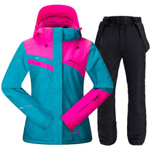 Load image into Gallery viewer, Ski Suit for Women Skiing Snowboarding Jackets and Pants Windproof Waterproof Ski Suits Female Winter Sports Thick Warm Ski Set