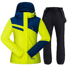 Load image into Gallery viewer, Ski Suit for Women Skiing Snowboarding Jackets and Pants Windproof Waterproof Ski Suits Female Winter Sports Thick Warm Ski Set