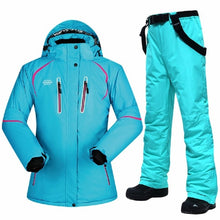 Load image into Gallery viewer, Winter Ski Suit Women Brands Ski Jacket and Pant Super Warm High Quality Windproof Waterproof Warm Skiing and Snowboard Clothing