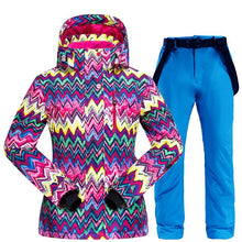 Load image into Gallery viewer, Warm Ski Suit Women Winter Female Ski Jacket And Pants Waterproof Windproof Breathable Skiing And Snowboarding Suits Snow Set