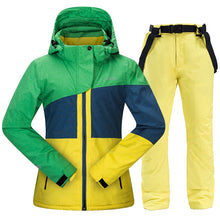 Load image into Gallery viewer, Winter Ski Suit Women Brands High Quality Ski Jacket and Pants for Women Warm Waterproof Windproof Skiing and Snowboarding Suits
