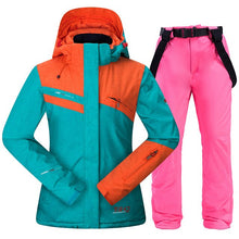Load image into Gallery viewer, Winter Ski Suit Women Brands High Quality Ski Jacket and Pants for Women Warm Waterproof Windproof Skiing and Snowboarding Suits