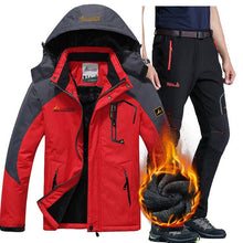 Load image into Gallery viewer, Winter Ski Jacket suits Men Waterproof Fleece Snow Jacket Thermal Warm Coat Outdoor Mountain Skiing Snowboard Jacket Pants suits