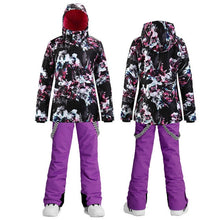 Load image into Gallery viewer, Winter ski suit women's windproof Waterproof warm adult outdoor veneer double board snow Coat+Trousers For Female