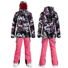 Load image into Gallery viewer, Winter ski suit women's windproof Waterproof warm adult outdoor veneer double board snow Coat+Trousers For Female