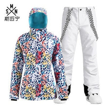 Load image into Gallery viewer, Winter ski suit women's windproof Waterproof warm adult outdoor veneer double board snow Coat+Trousers For Female