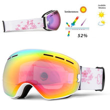 Load image into Gallery viewer, COPOZZ brand professional ski goggles double layers lens anti-fog UV400 big ski glasses skiing snowboard men women snow goggles