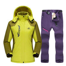 Load image into Gallery viewer, 2020 Ski Suit For Women Outdoor Waterproof Windproof Ski Jacket Pants Winter Snow Skiing Fleece Jackets Women's Snowboard Suit