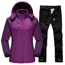 Load image into Gallery viewer, 2020 Ski Suit For Women Outdoor Waterproof Windproof Ski Jacket Pants Winter Snow Skiing Fleece Jackets Women's Snowboard Suit