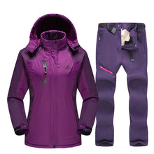 Load image into Gallery viewer, 2020 Ski Suit For Women Outdoor Waterproof Windproof Ski Jacket Pants Winter Snow Skiing Fleece Jackets Women's Snowboard Suit
