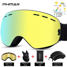 Load image into Gallery viewer, PHMAX Ski Goggles Men Anti-Fog Snowboard Glasses UV400 Double Layers Skiing Mask Goggles Women Winter Outdoor Snow Sunglasses
