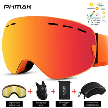 Load image into Gallery viewer, PHMAX Ski Goggles Men Anti-Fog Snowboard Glasses UV400 Double Layers Skiing Mask Goggles Women Winter Outdoor Snow Sunglasses