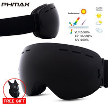Load image into Gallery viewer, PHMAX Ski Goggles Men Anti-Fog Snowboard Glasses UV400 Double Layers Skiing Mask Goggles Women Winter Outdoor Snow Sunglasses