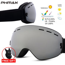 Load image into Gallery viewer, PHMAX Ski Goggles Men Anti-Fog Snowboard Glasses UV400 Double Layers Skiing Mask Goggles Women Winter Outdoor Snow Sunglasses