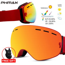 Load image into Gallery viewer, PHMAX Ski Goggles Men Anti-Fog Snowboard Glasses UV400 Double Layers Skiing Mask Goggles Women Winter Outdoor Snow Sunglasses