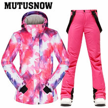 Load image into Gallery viewer, -30 degree Ski Suit Women Winter Female Jackets and Pants Warm Waterproof Women's Jacket Outdoor Snowboard Cycling Camping Brand