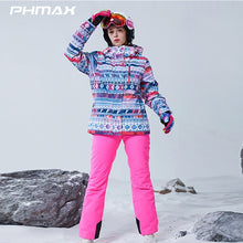 Load image into Gallery viewer, PHMAX Winter Ski Suit Men Women Windproof Ski Jacket Pants Set Waterproof Keep Warm Outdoor Skiing and Snowboarding Jacket