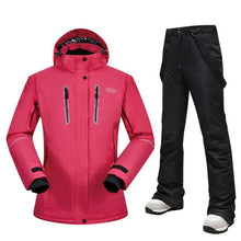 Load image into Gallery viewer, Women Ski Suit Brands High Quality Set Waterproof Warm -30 Degree Skiing Jacket And Pants Winter Outdoor Snowboarding Suits