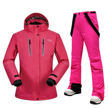 Load image into Gallery viewer, Women Ski Suit Brands High Quality Set Waterproof Warm -30 Degree Skiing Jacket And Pants Winter Outdoor Snowboarding Suits