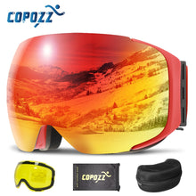 Load image into Gallery viewer, COPOZZ Magnetic Ski Goggles with Quick-Change Lens and Case Set 100% UV400 Protection Anti-fog Snowboard Goggles for Men & Women