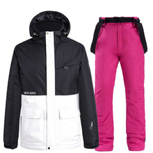 Load image into Gallery viewer, 2020 New Fashion Color Matching Ski Suit Men Women Windproof Waterproof Skiing Snowboard Jacket and Pants Suit Snowsuit Winter