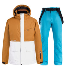 Load image into Gallery viewer, 2020 New Fashion Color Matching Ski Suit Men Women Windproof Waterproof Skiing Snowboard Jacket and Pants Suit Snowsuit Winter