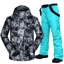 Load image into Gallery viewer, Ski Suit Men Winter Warm Waterproof Breathable And Touch Screen Gloves Snow Jacket And Pants Skiing And Snowboarding Jacket Men