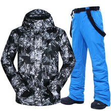 Load image into Gallery viewer, Ski Suit Men Winter Warm Waterproof Breathable And Touch Screen Gloves Snow Jacket And Pants Skiing And Snowboarding Jacket Men