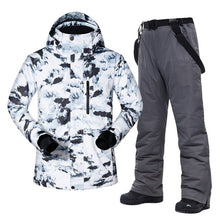 Load image into Gallery viewer, Large Size Men's Ski Suit -30 Temperature Waterproof Warm Winter Mountaineering Snow Snowboard Jackets and Pants Set
