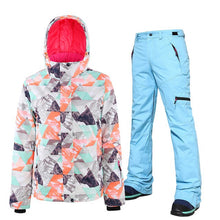 Load image into Gallery viewer, Ski Suit Women Ski Jacket And Pants -30°C Winter Warm Waterproof Windproof Skiing And Snowboarding Suits Female Brand Snow Set