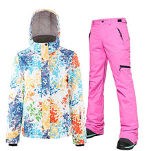 Load image into Gallery viewer, Ski Suit Women Ski Jacket And Pants -30°C Winter Warm Waterproof Windproof Skiing And Snowboarding Suits Female Brand Snow Set
