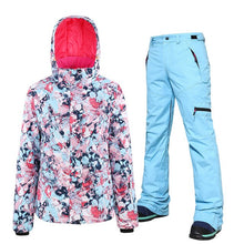 Load image into Gallery viewer, Ski Suit Women Ski Jacket And Pants -30°C Winter Warm Waterproof Windproof Skiing And Snowboarding Suits Female Brand Snow Set