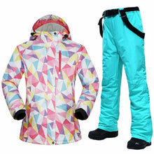 Load image into Gallery viewer, Ski Suits Women Winter Brands Sets Windproof Waterproof Breathable Outdoor Female Ski Jacket and Pants And Snowboarding Suits